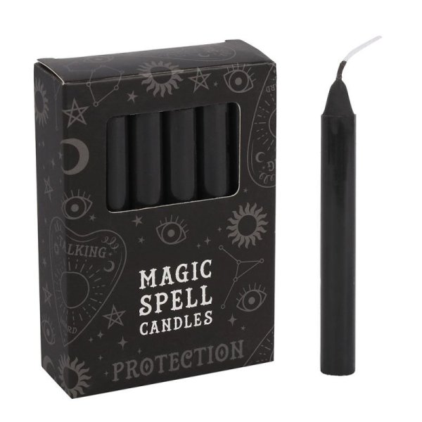 画像1: 【12本セット】BLACK 'PROTECTION' SPELL CANDLES / キャンドル【GOTHIC HOMEWARE】 (1)