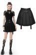 画像1: Black / Punk rock double buckle pleated skirt / スカート【DARK IN LOVE】 (1)