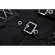 画像9: Black / Punk rock double buckle pleated skirt / スカート【DARK IN LOVE】 (9)