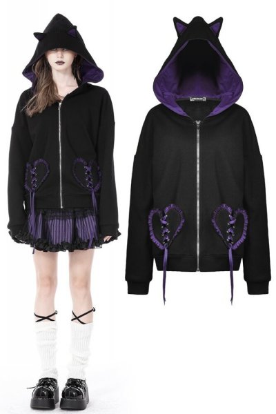 画像1: Gothic romantic embroidery jacket / パーカー【DARK IN LOVE】 (1)