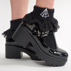 画像1: WEB EMBROIDERED RUFFLE SOCKS / フリル / アンクルソックス【SOURPUSS】 (1)