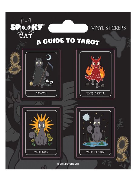 画像1: Spooky Cat A Guide To Tarot Sticker Set/ ステッカー【GRINDSTORE】 (1)