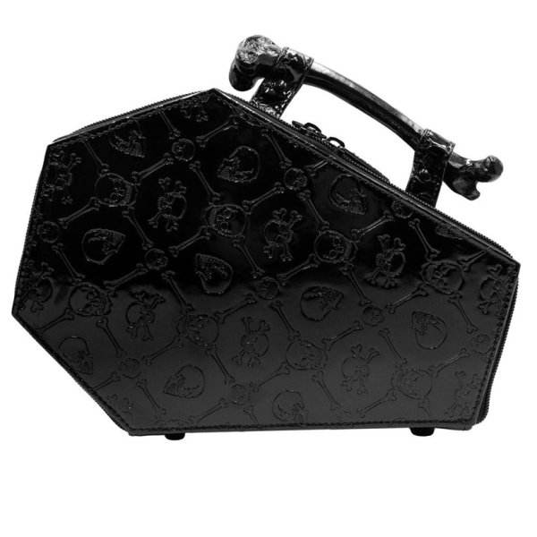 画像1: Embossed Patent Skull Crossbones Coffin / ハンドバッグ【KREEPSVILLE 666】 (1)