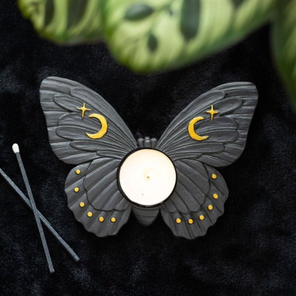 画像1: BLACK MOTH TEALIGHT CANDLE HOLDER / キャンドルホルダー【GOTHIC HOMEWARE】 (1)