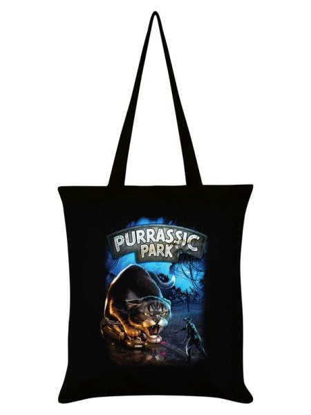 画像1: Purrasic Park Black Tote Bag / エコバッグ【GRINDSTORE】 (1)