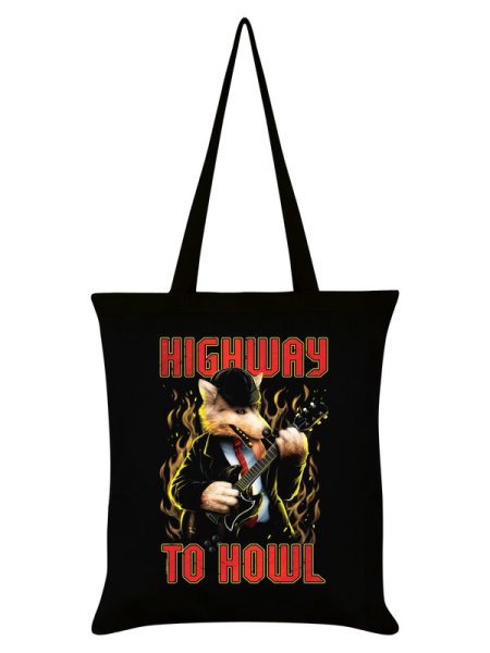 画像1: Highway To Howl Black Tote Bag / エコバッグ【GRINDSTORE】 (1)