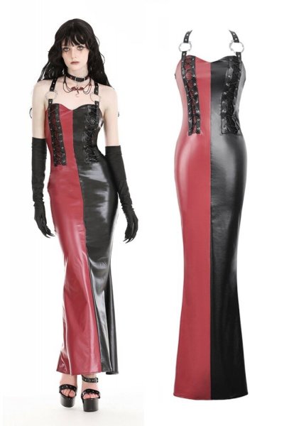 画像1: Magical girl red-black contrast bodycon dress / ワンピース【DARK IN LOVE】 (1)