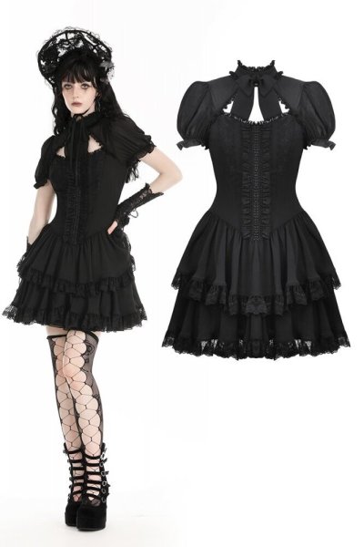 画像1: Gothic romantic elegant princess frilly dress / ワンピース【DARK IN LOVE】 (1)