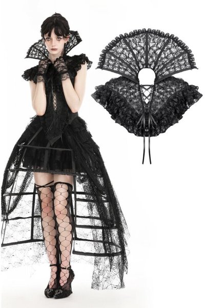 画像1: Gothic queen stand-up collar lace cape / ケープ【DARK IN LOVE】 (1)