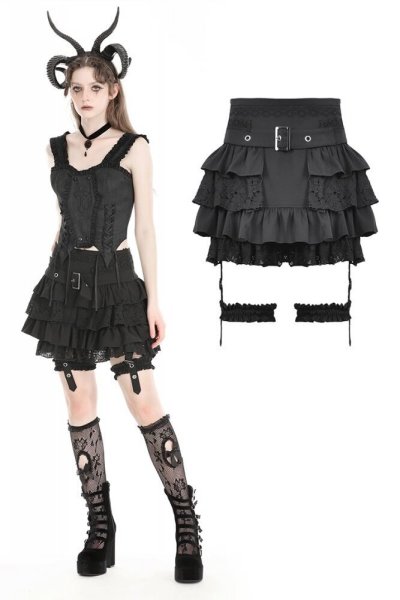 画像1: Princess doll frilly skirt / スカート【DARK IN LOVE】 (1)