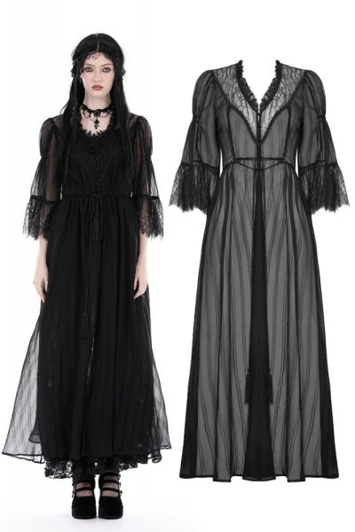 画像1: Gothic sexy mesh long overwear / カーディガン【DARK IN LOVE】 (1)