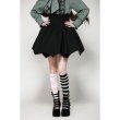 画像3: Black minimalist batwing high-waisted a-line skirt / スカート【DARK IN LOVE】 (3)