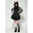 画像2: Dark striped double-breasted doll dress / サロペットスカート【DARK IN LOVE】 (2)