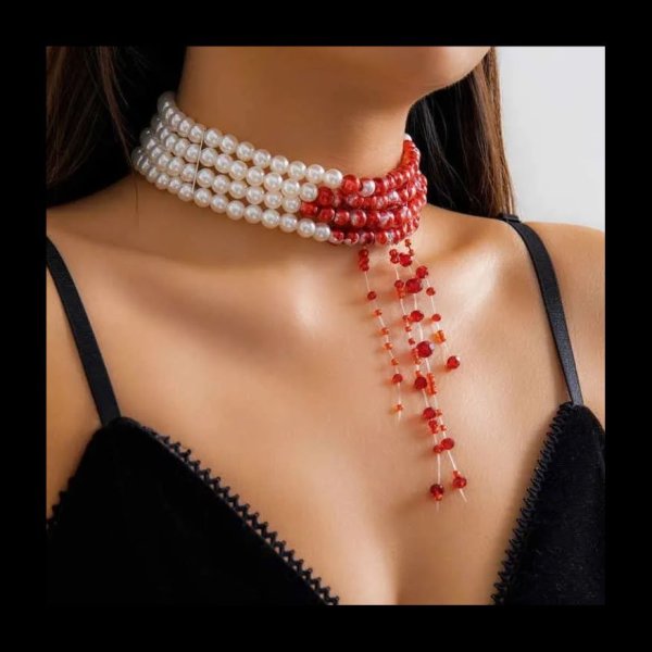 画像1: 🎍お正月限定🎍訳ありSALE / VAMPIRE BLOOD PEARL CHOKER / チョーカー (1)