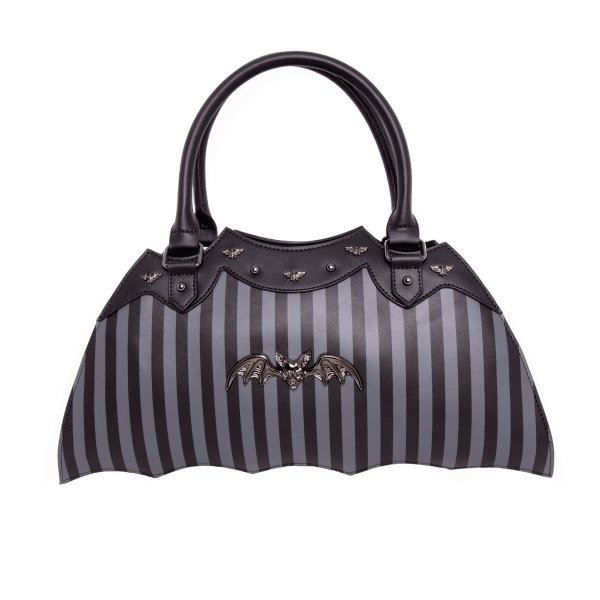 画像1: Pinstripe Bat Handbag / ハンドバッグ【Rock Rebel】 (1)