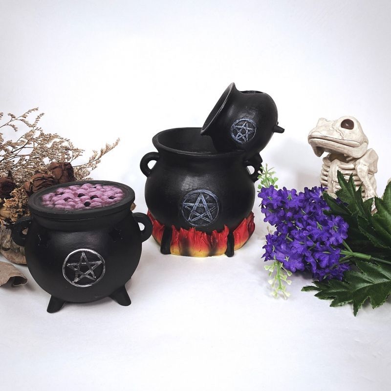 PENTAGRAM CAULDRON パープル コーン型 お香立て【GOTHIC HOMEWARE】 Spider Rock Web